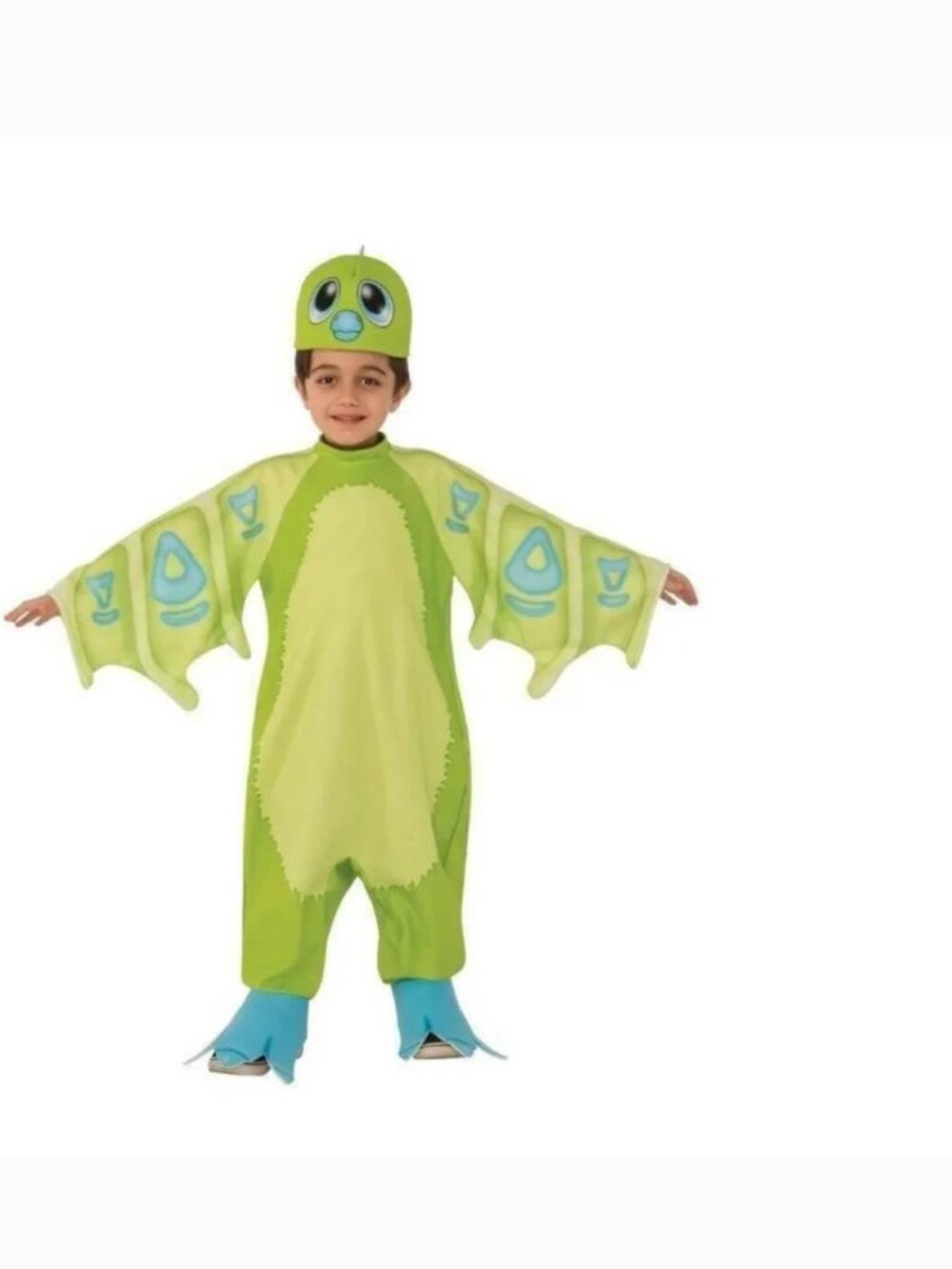 Draggle Hatchimals Halloween Costume 4/6 Green Jumpsuit & Headpiece 2 Pc Boys
